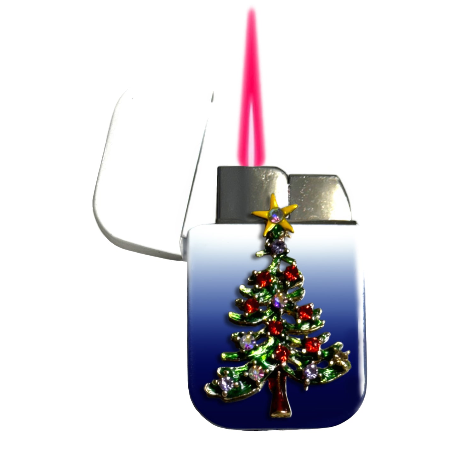 Jet Blue White - Christmas Tree Lighter - Pink Flame