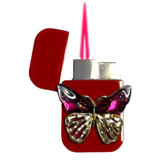 Jet Red - Mystic Butterfly Lighter - Pink Flame