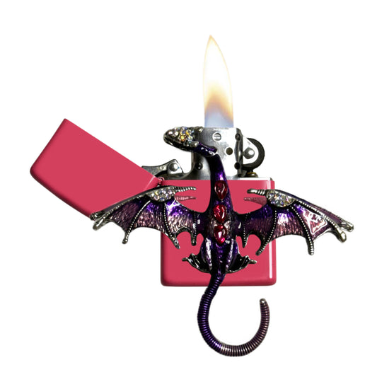 Pink - Mystic Purple Dragon Lighter - Regular Flame