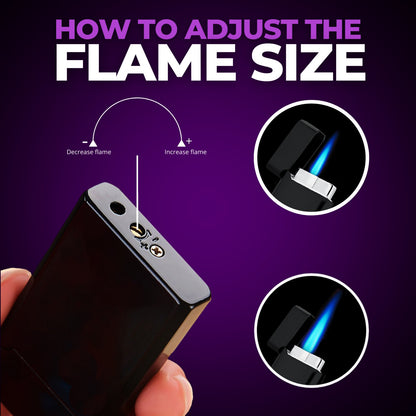 Jet Purple Blue - Gothic Red Butterfly Lighter - Pink Flame