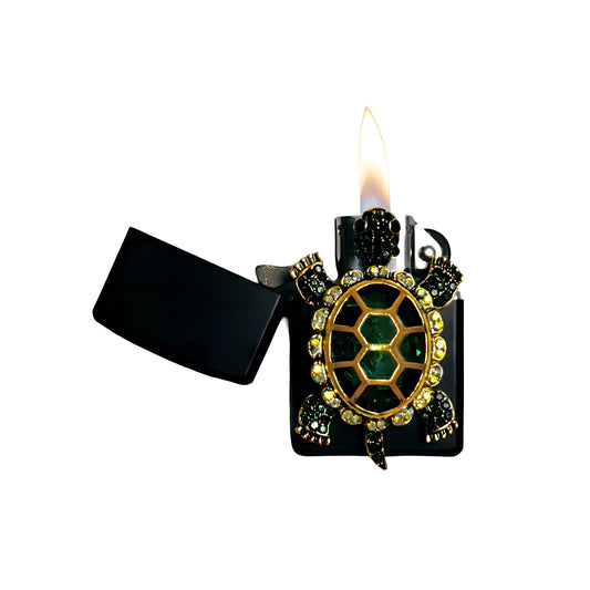 Black - Emerald Turtle Lighter - Regular Flame