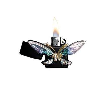 Black -  Enchanted Butterfly Lighter - Regular Flame