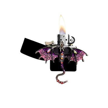 Black - Enchanted Purple Dragon Lighter - Regular Flame