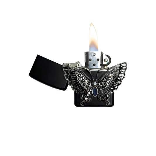 Black - Gothic Butterfly Lighter - Regular Flame