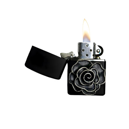 Black - Gothic Rose Lighter - Regular Flame