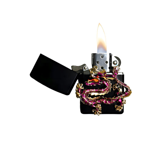 Black - Purple Dragon Lighter - Regular Flame