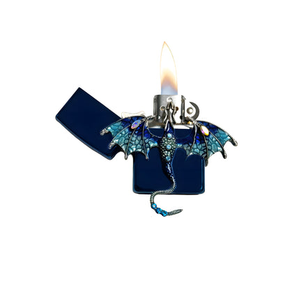 Blue Chrome - Blue Dragon Lighter - Regular Flame