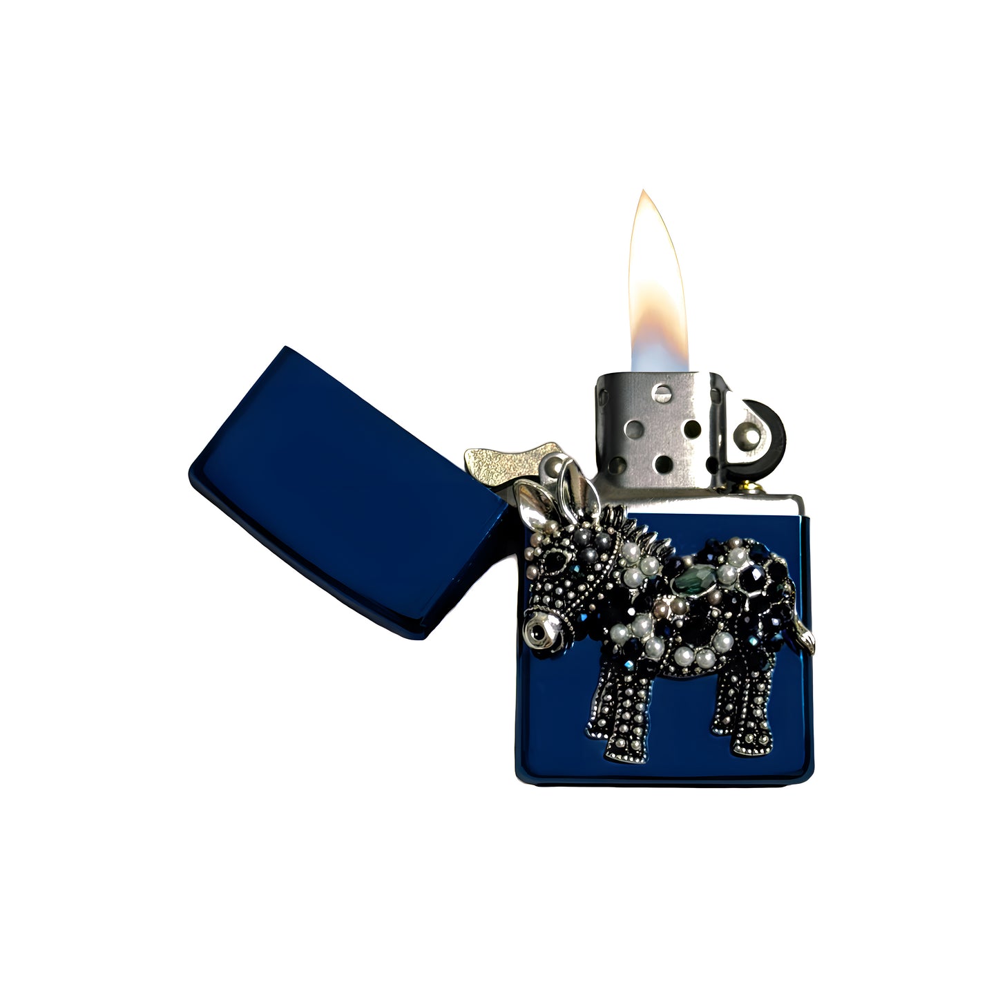 Blue Chrome - Donkey Lighter - Regular Flame