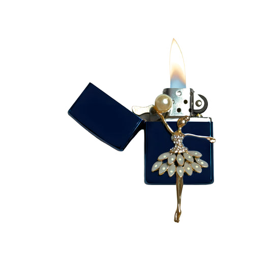 Blue Chrome - Elegant Ballerina Lighter - Regular Flame