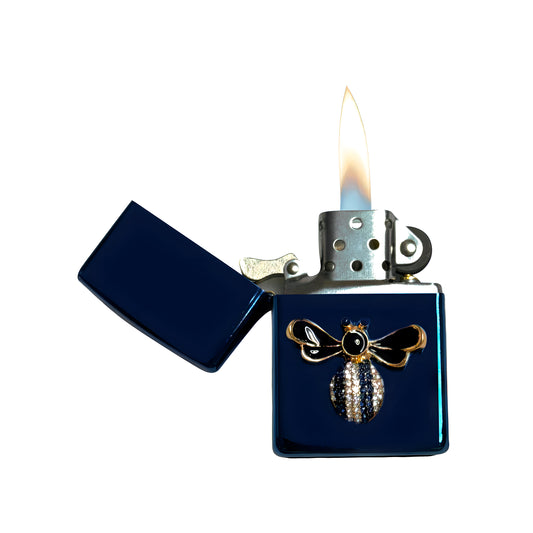 Blue Chrome - Elegant Bee Lighter - Regular Flame