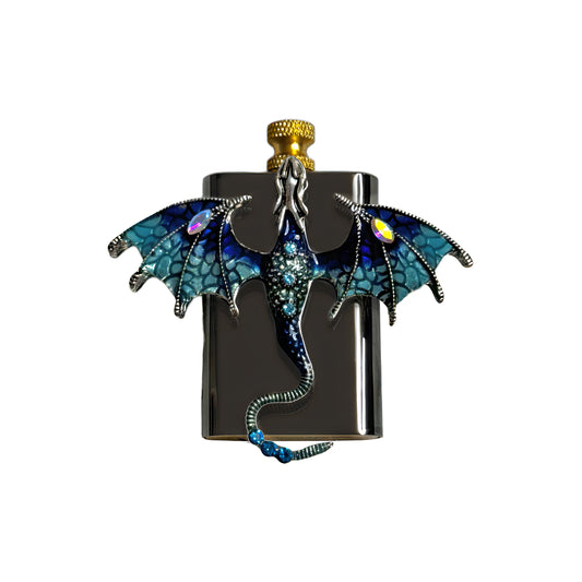 Brass Black- Blue Dragon  Lighter- Regular Flame