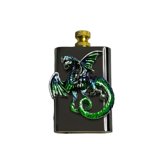 Brass Black - Green Dragon  Lighter- Regular Flame