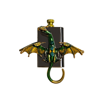 Brass Black- Green  Dragon Lighter - Regular Flame