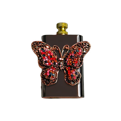 Brass Black - Elegant Jewel Butterfly Lighter - Regular Flame