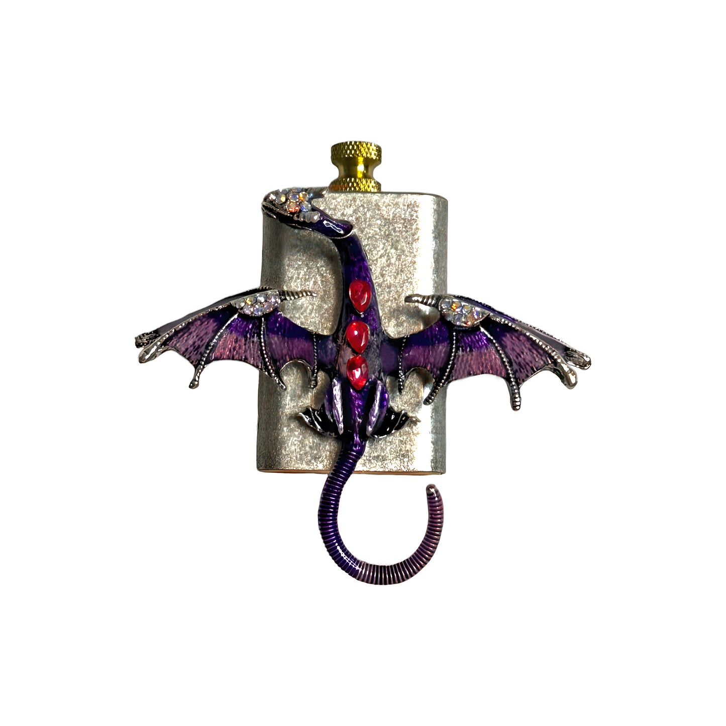 Brass Silver - Mystic Purple Dragon Lighter - Regular Flame