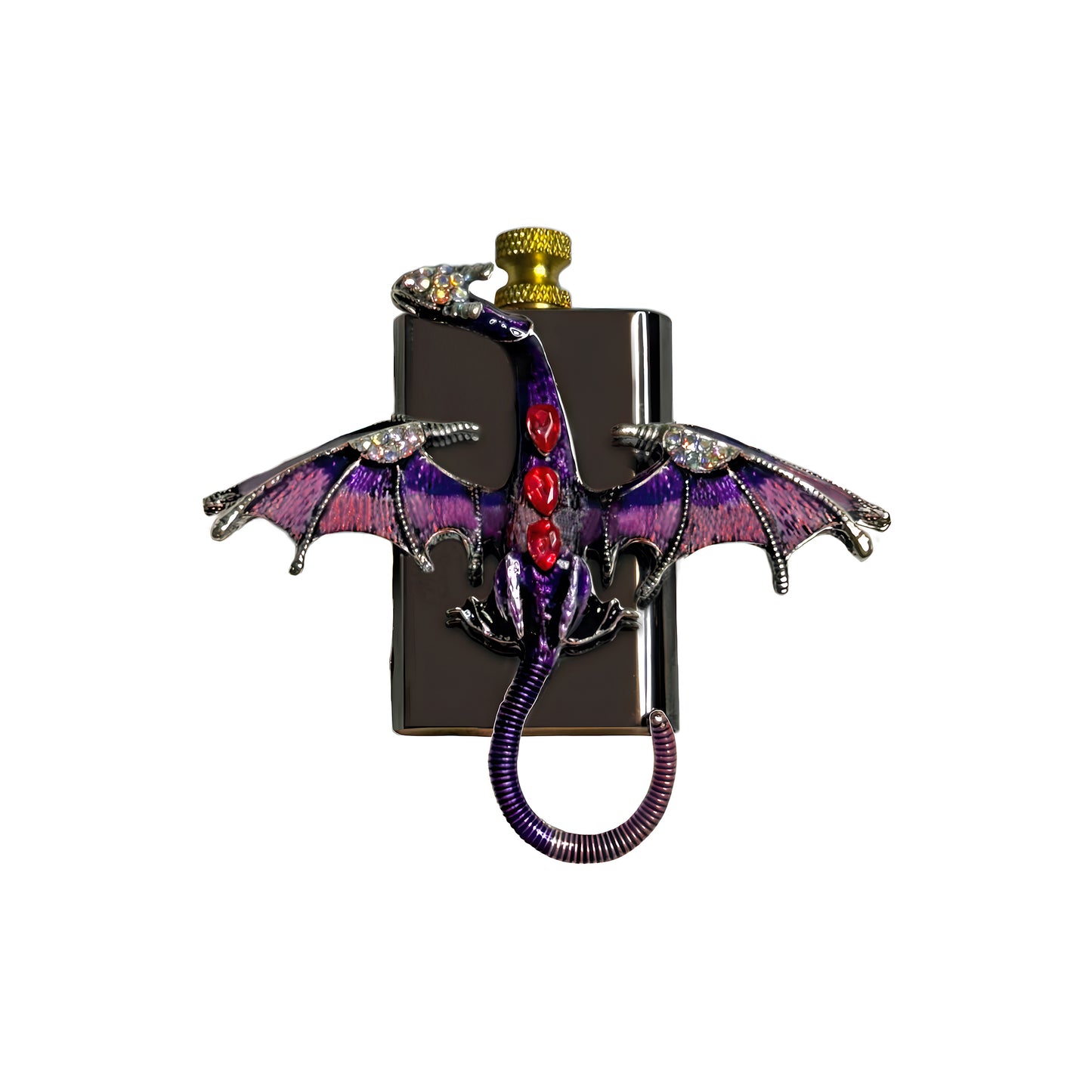 Brass Black - Mystic Purple Dragon Lighter - Regular Flame