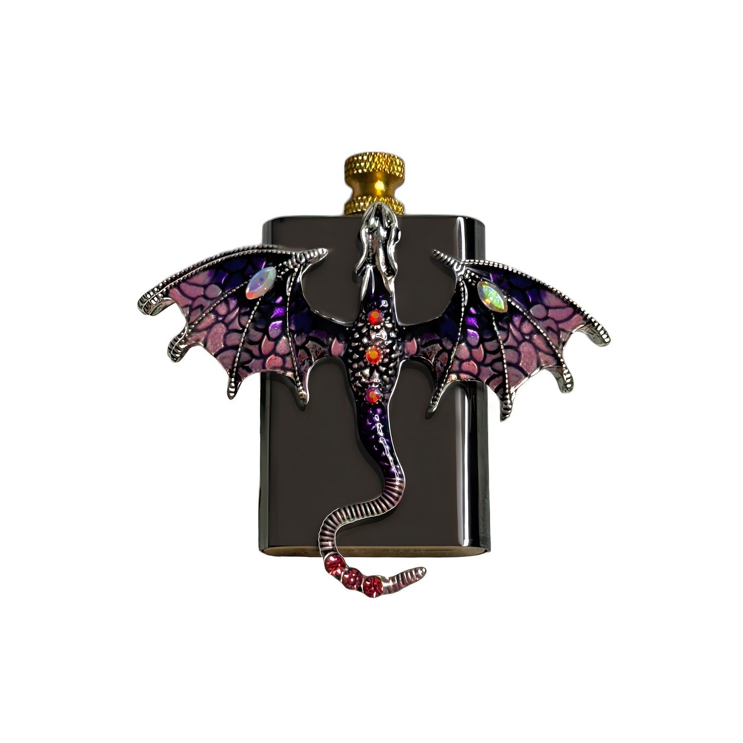 Brass Black - Purple Dragon Lighter - Regular Flame