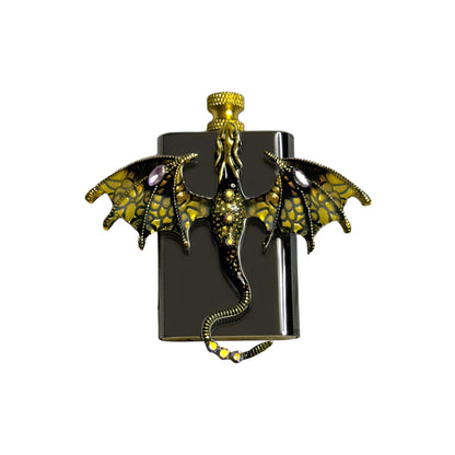 Brass Black - Yellow Dragon Lighter - Regular Flame