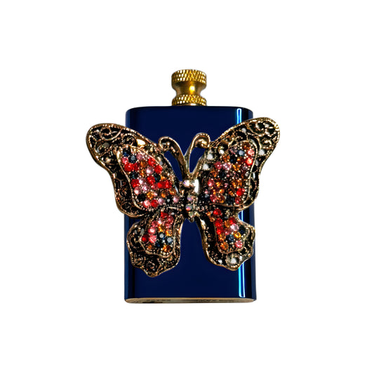 Brass Blue - Elegant Gothic Butterfly Lighter- Regular Flame