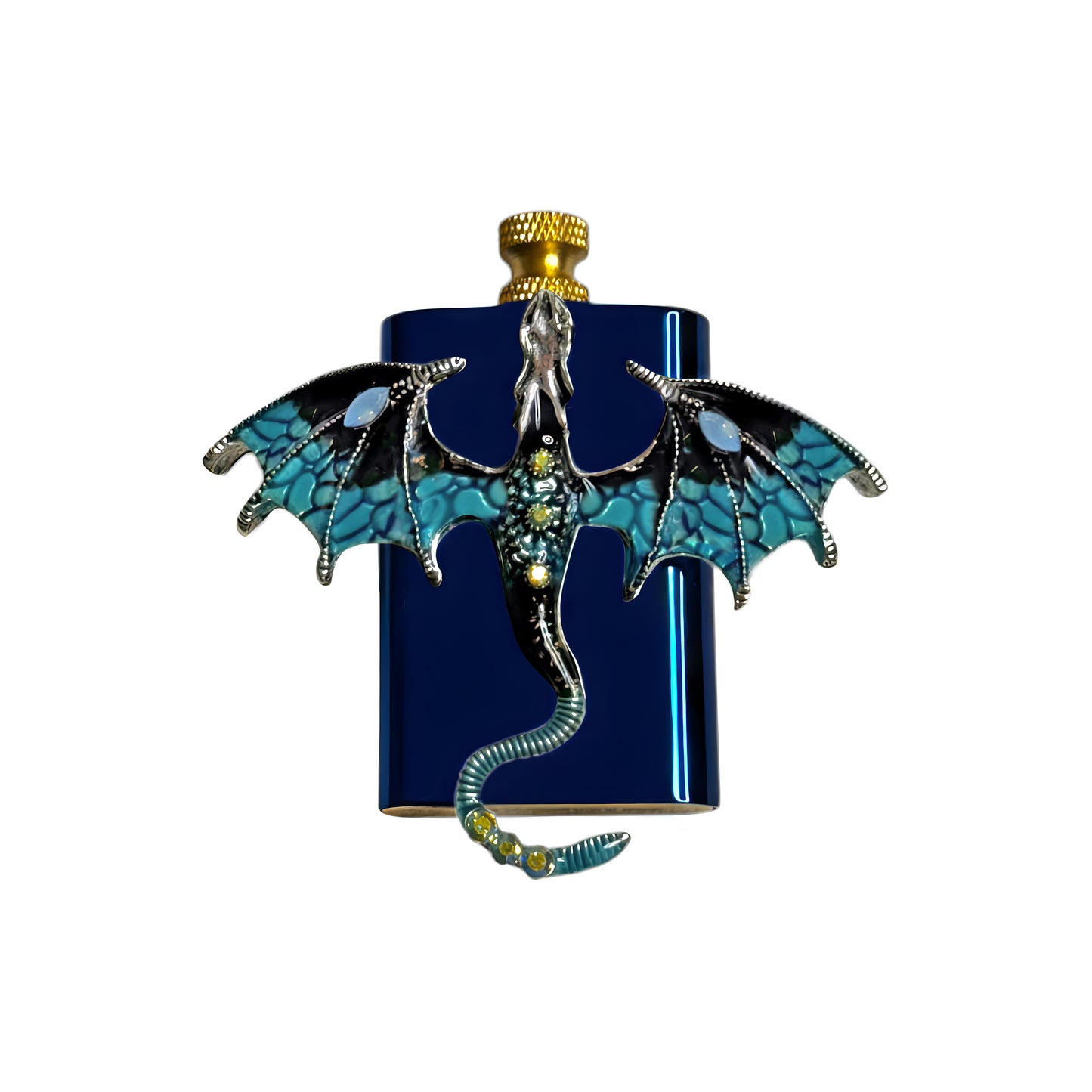 Brass Blue - Enchanted Blue Dragon Lighter- Regular Flame