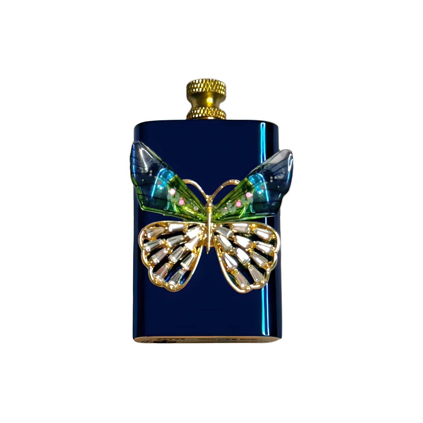 Brass Blue - Enchanted Green Butterfly Lighter- Regular Flame