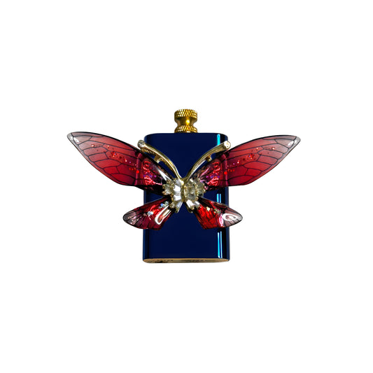 Brass Blue - Enchanted Red Butterfly Lighter- Regular Flame