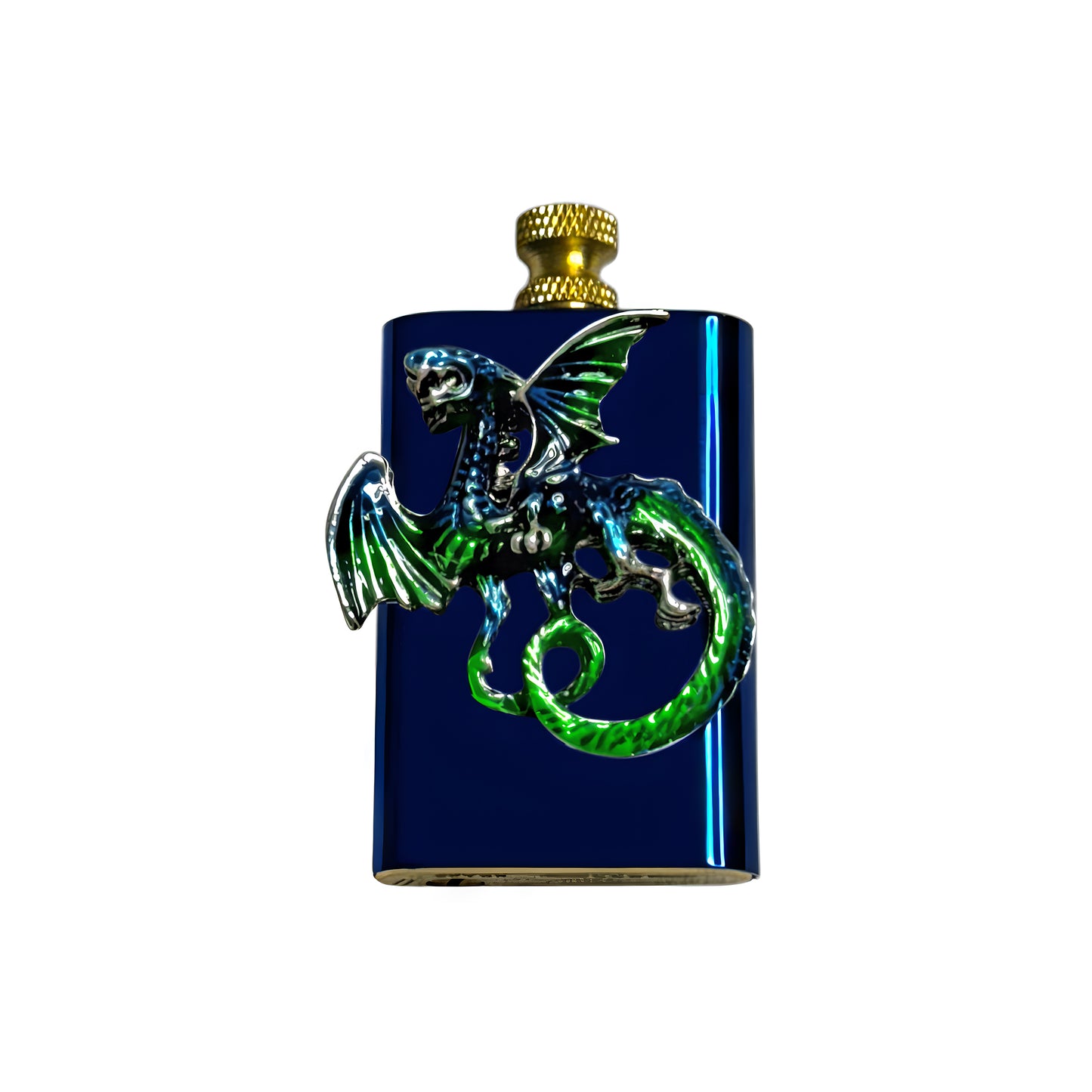 Brass Blue - Green Dragon Lighter- Regular Flame