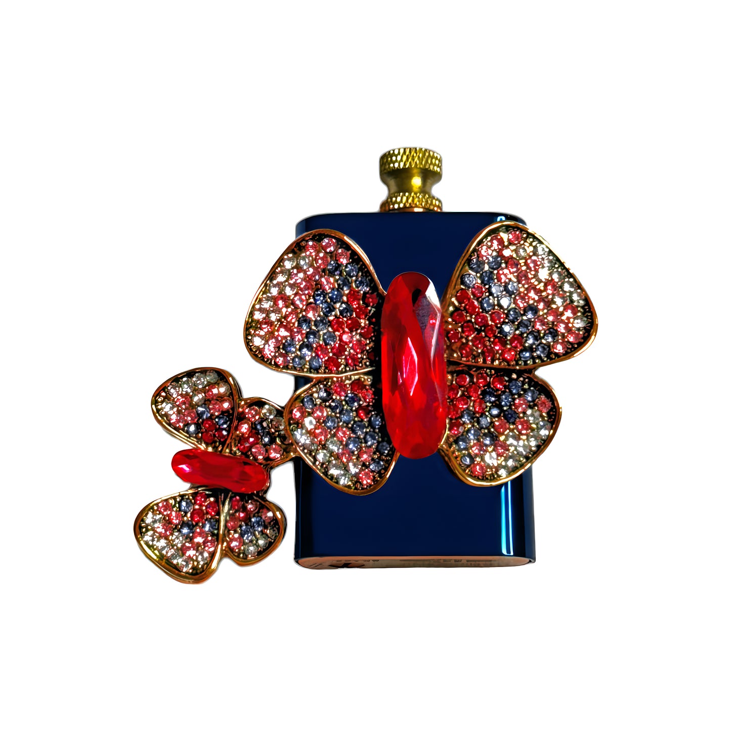 Brass Blue - Jeweled Butterfly Lighter- Regular Flame