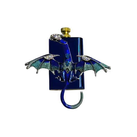 Brass Blue - Mystic Blue Dragon Lighter- Regular Flame