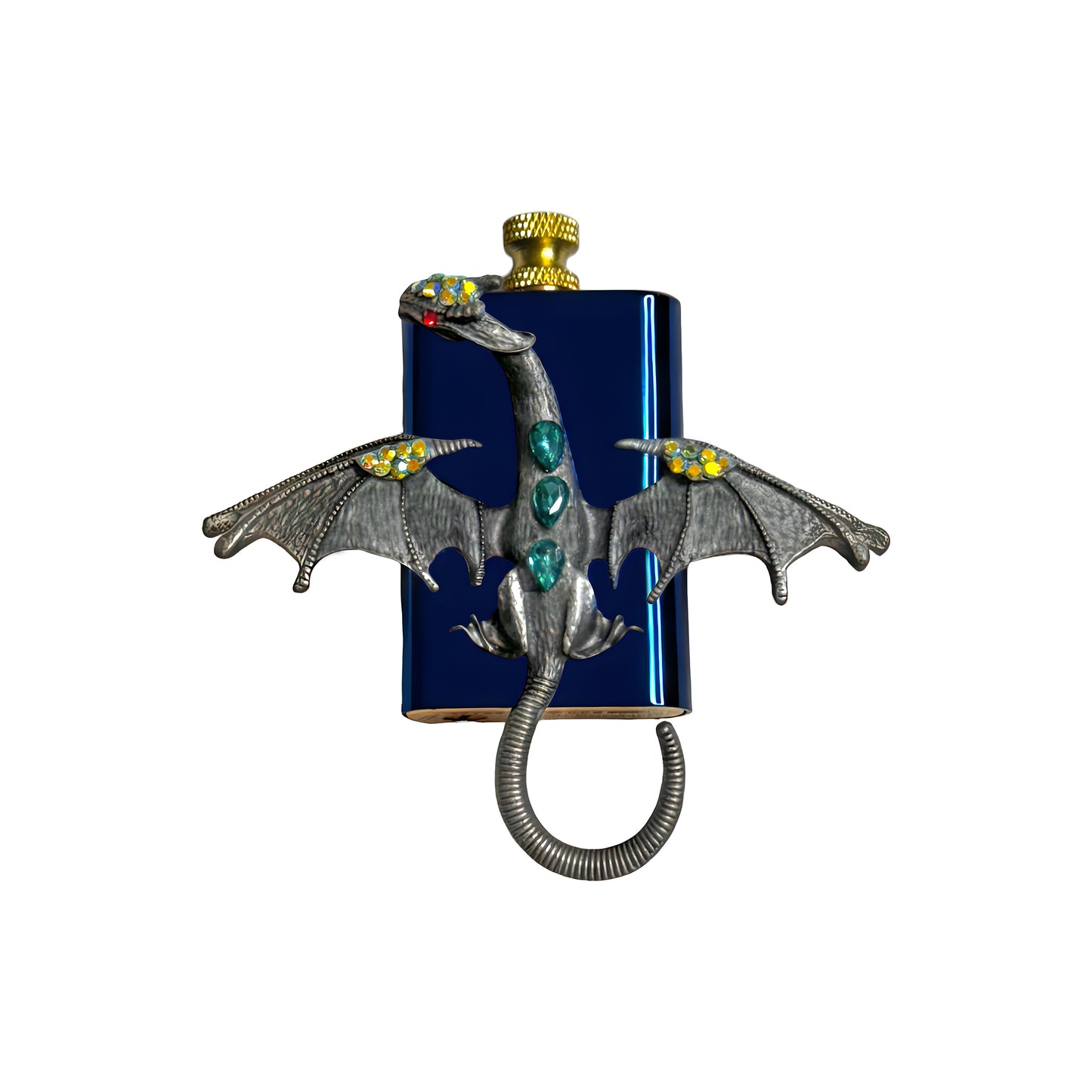 Brass Blue - Mystic Gray Dragon Lighter- Regular Flame