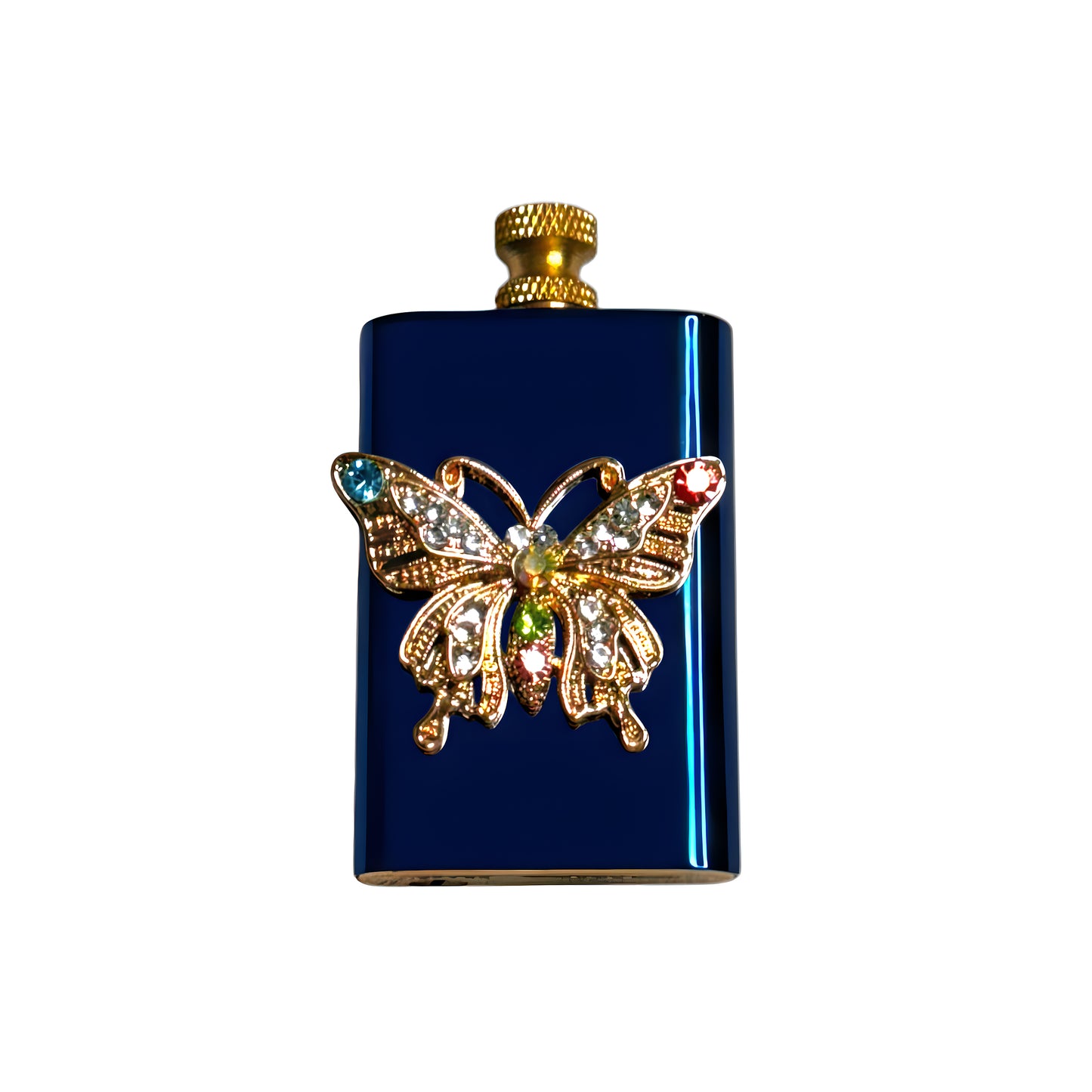 Brass Blue - Ornate Butterfly Lighter- Regular Flame