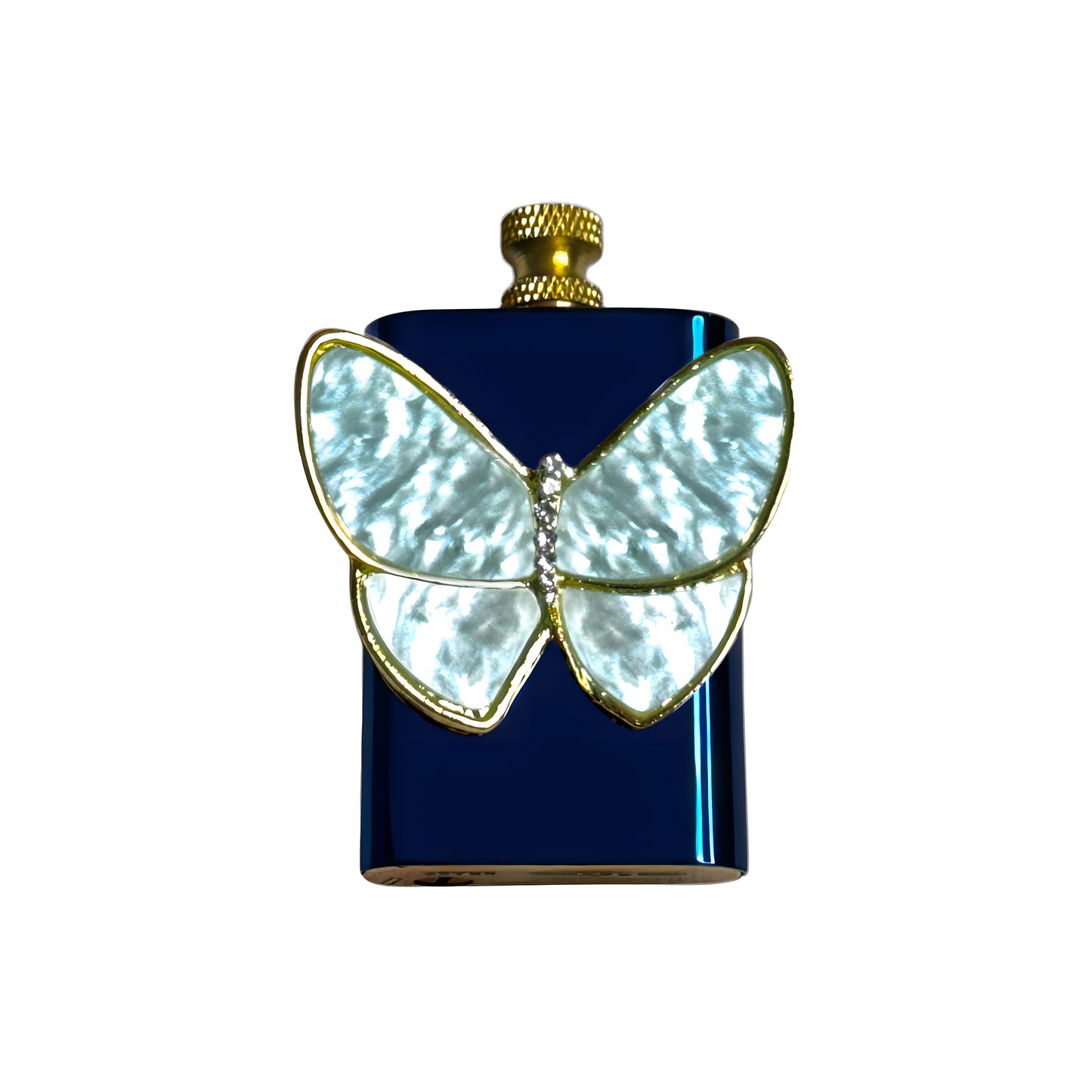 Brass Blue - Pearl Butterfly Lighter- Regular Flame