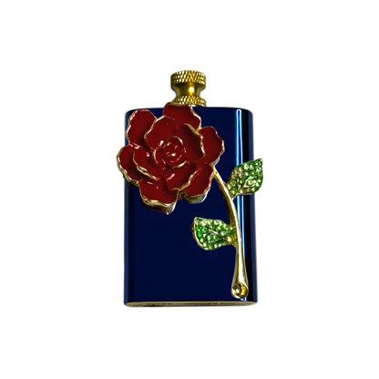 Brass Blue - Red Rose Lighter- Regular Flame