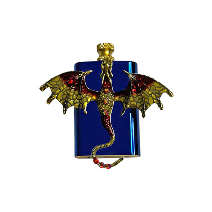 Brass Blue - Yellow Red Dragon Lighter- Regular Flame