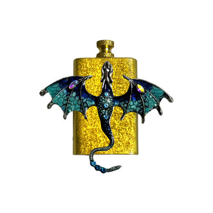 Brass Gold - Blue Dragon Lighter- Regular Flame