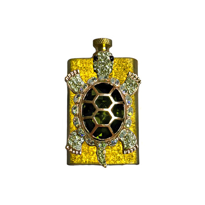 Brass Gold - Elegant Green Turtle Lighter- Regular Flame