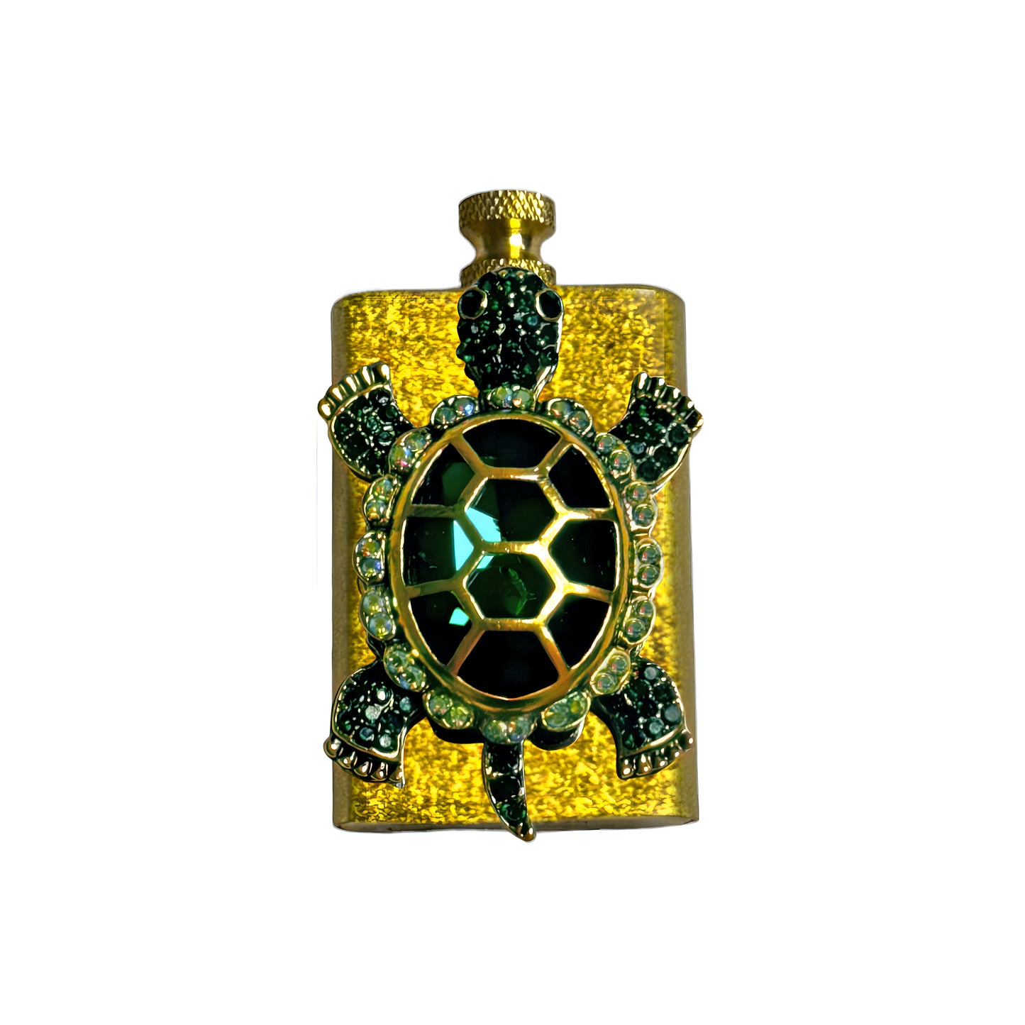 Brass Gold - Emerald Turtle Lighter- Regular Flame