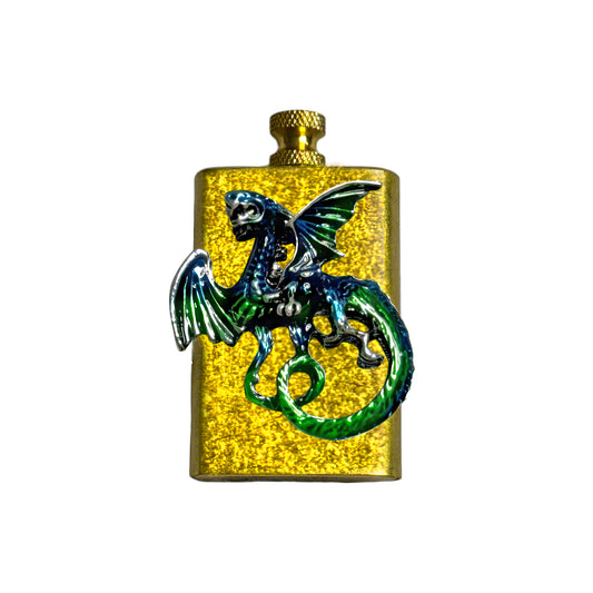 Brass Gold - Green Dragon Lighter- Regular Flame