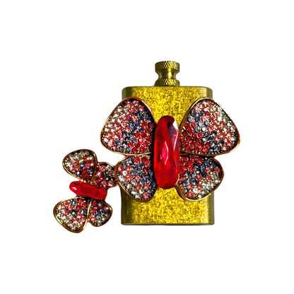 Brass Gold - Jeweled Butterfly Lighter- Regular Flame