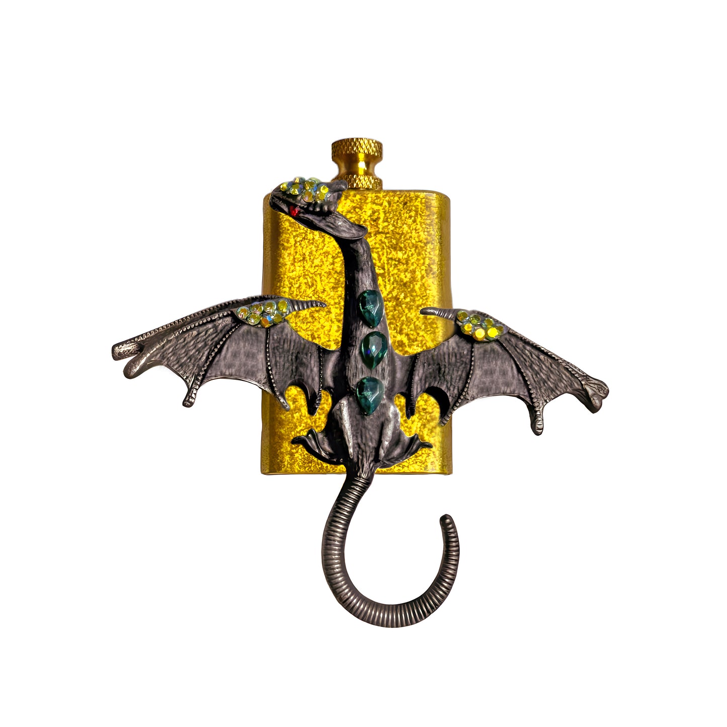 Brass Gold - Mystic Gray Dragon Lighter- Regular Flame