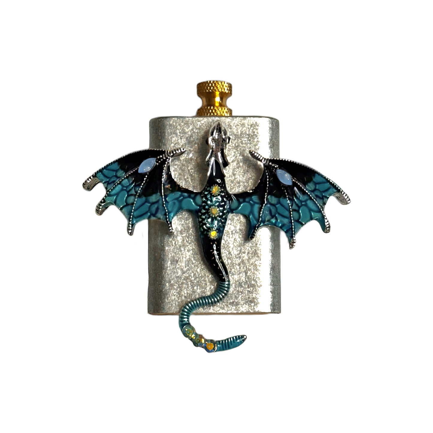 Brass Silver - Blue Dragon Lighter - Regular Flame