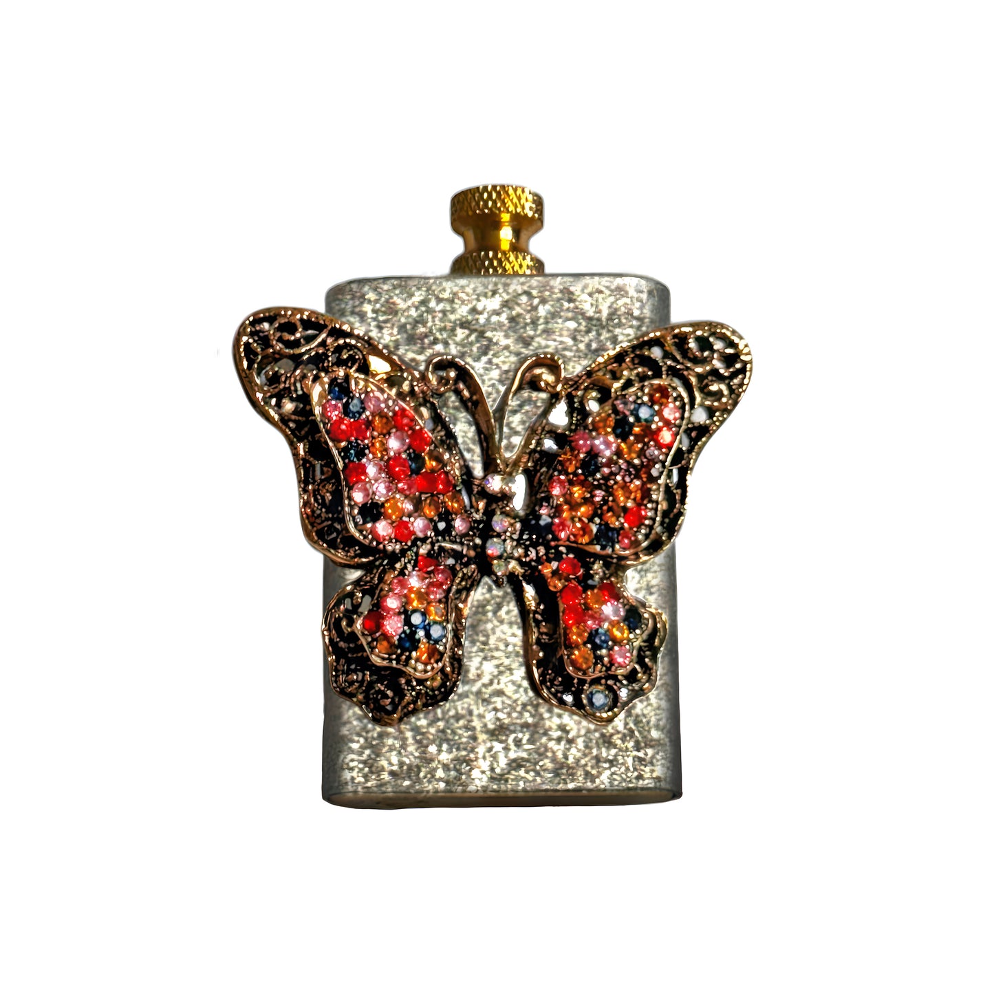 Brass Silver Butterfly Lighter - Regular Flame