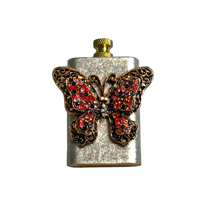 Brass Silver - Elegant Gothic Butterfly Lighter - Regular Flame