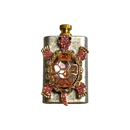 Brass Silver - Elegant Pink Turtle Lighter - Regular Flame