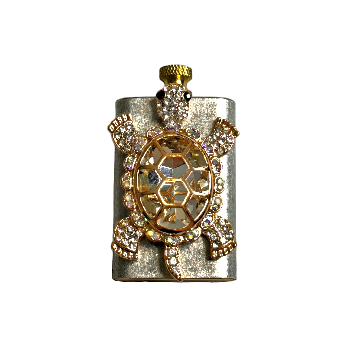 Brass Silver - Elegant Pink Turtle Lighter - Regular Flame