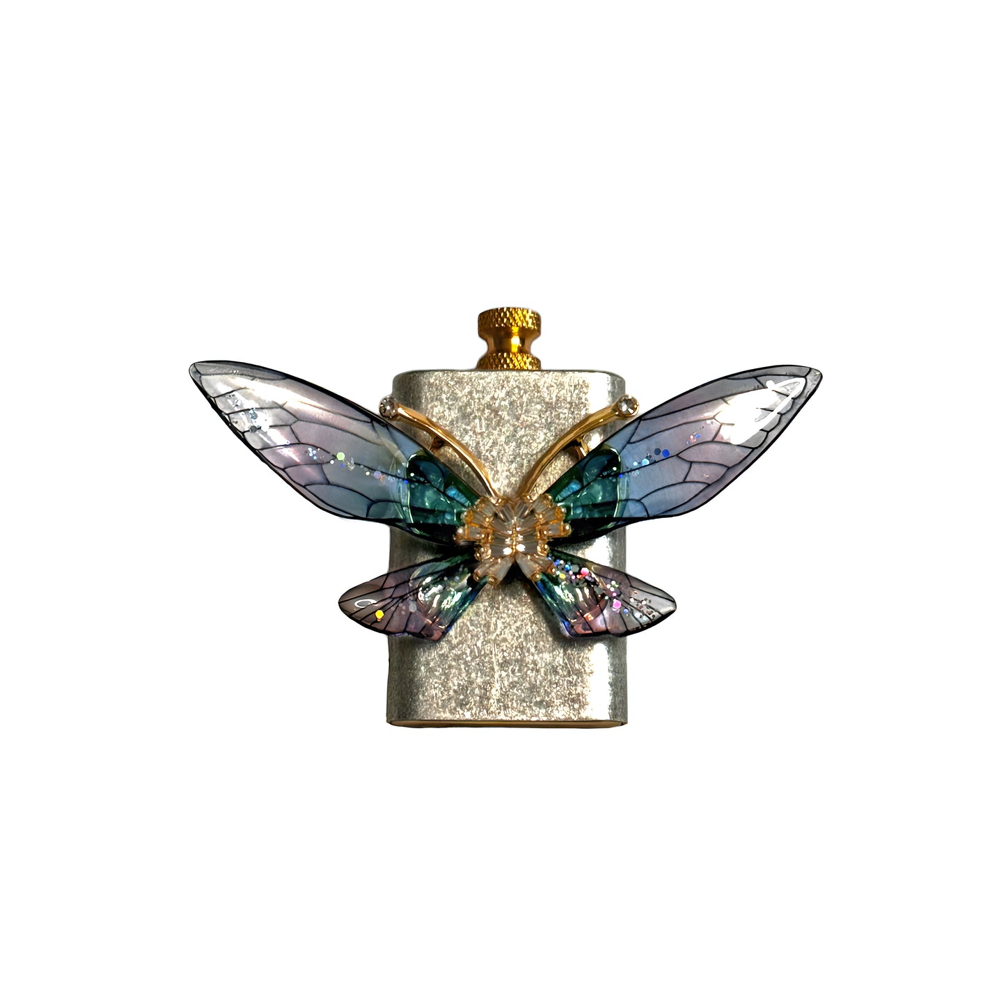 Brass Silver - Enchanted Butterfly Lighter - Regular Flame