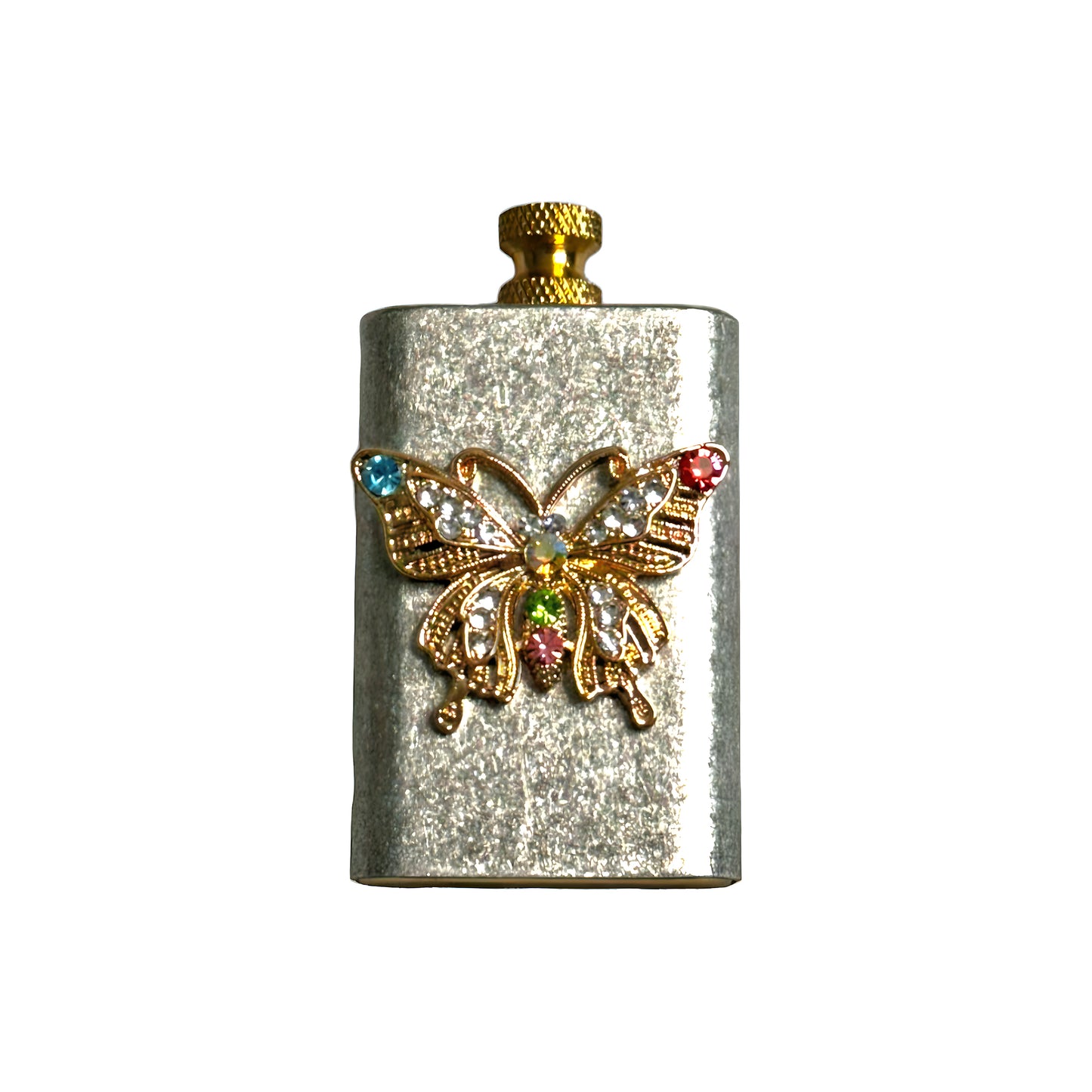 Brass Silver - Ornate Butterfly Lighter - Regular Flame