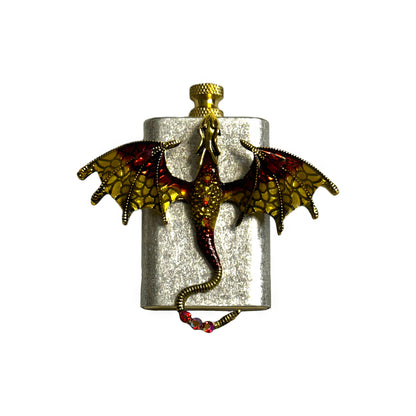 Brass Silver - Yellow Red dragon Lighter - Regular Flame