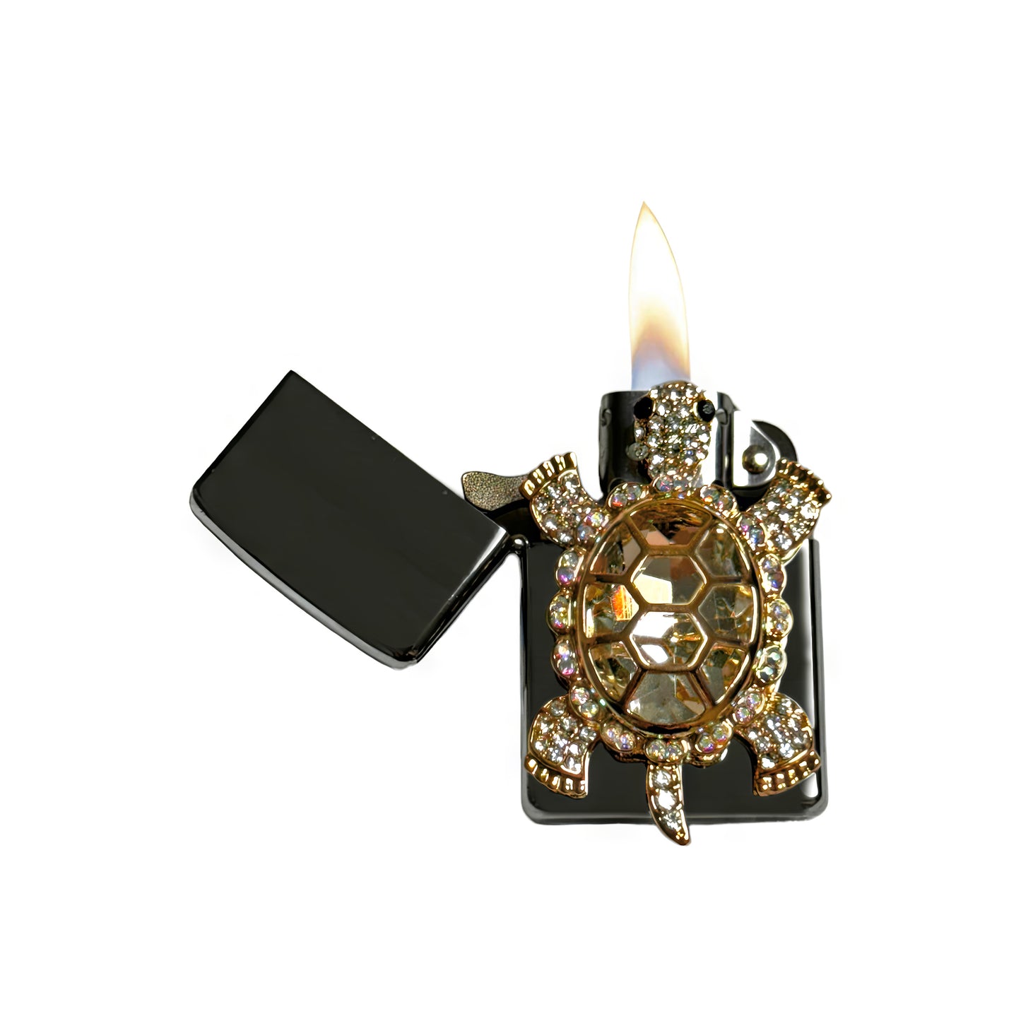 Chrome -  Elegant Turtle Lighter - Regular Flame