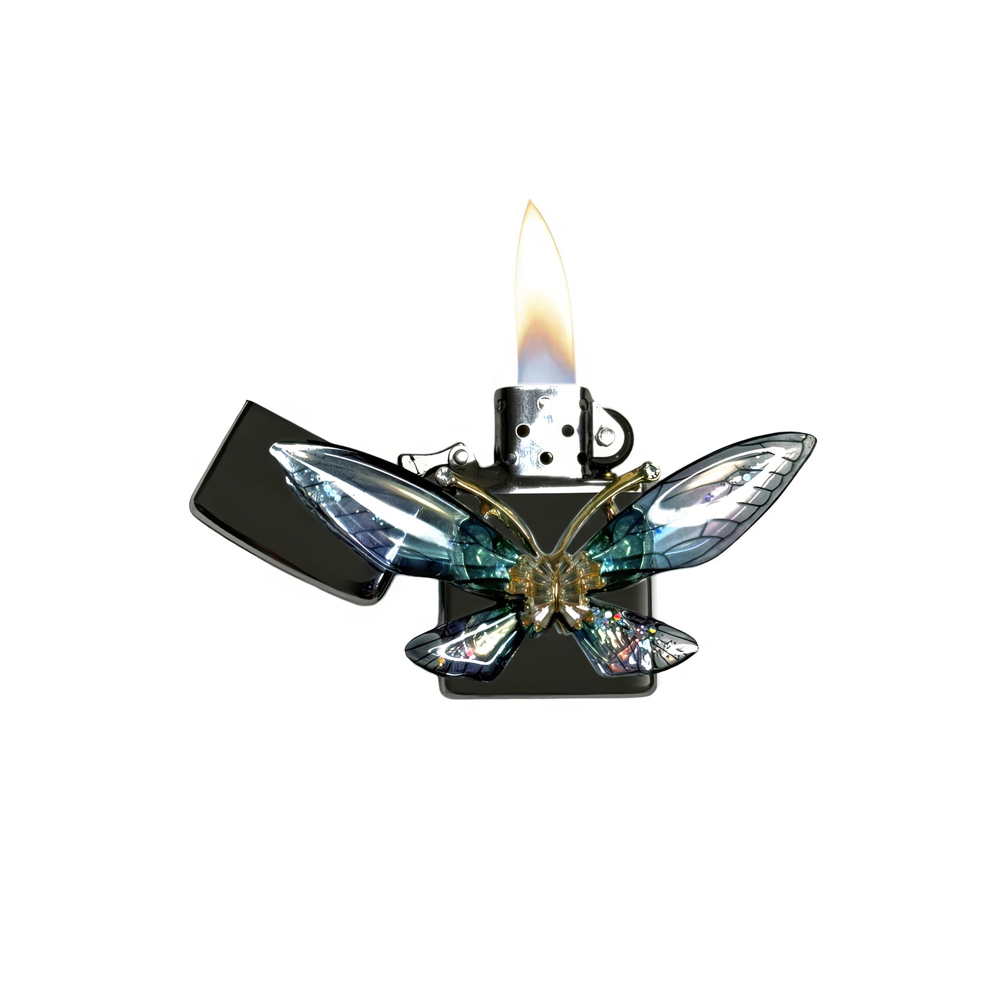 Chrome - Enchanted Butterfly Lighter - Regular Flame